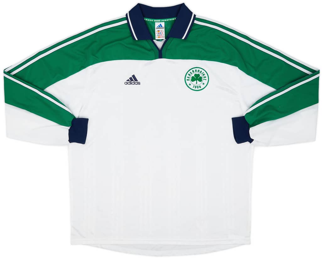 2000-01 Panathinaikos Player Issue Away L/S Shirt - 8/10 - (XL)