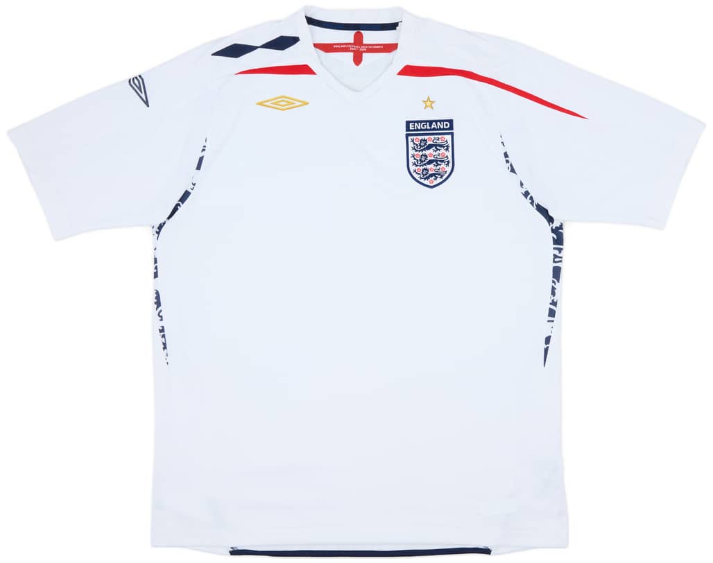 2007-09 England Home Shirt - 6/10 - (XL)