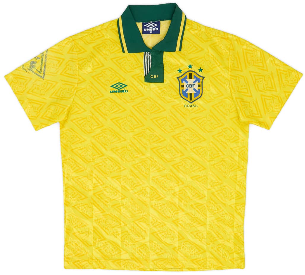 1991-93 Brazil Home Shirt - 6/10 - (L)