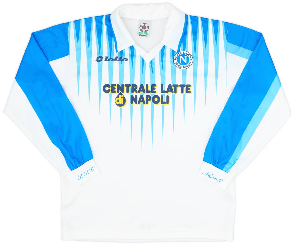 1996-97 Napoli Away L/S Shirt - 8/10 - (XL.Boys)