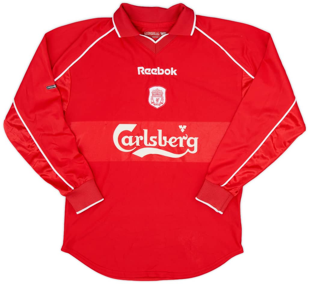 2000-02 Liverpool Home L/S Shirt - 8/10 - (Y)