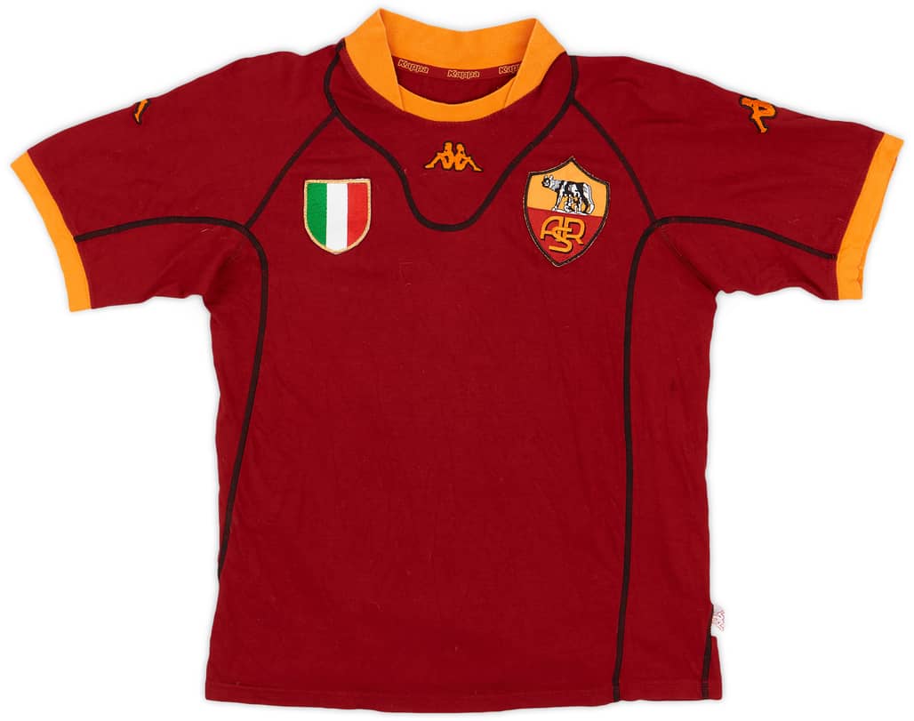 2001-02 Roma Home Shirt - 8/10 - (YXXL)