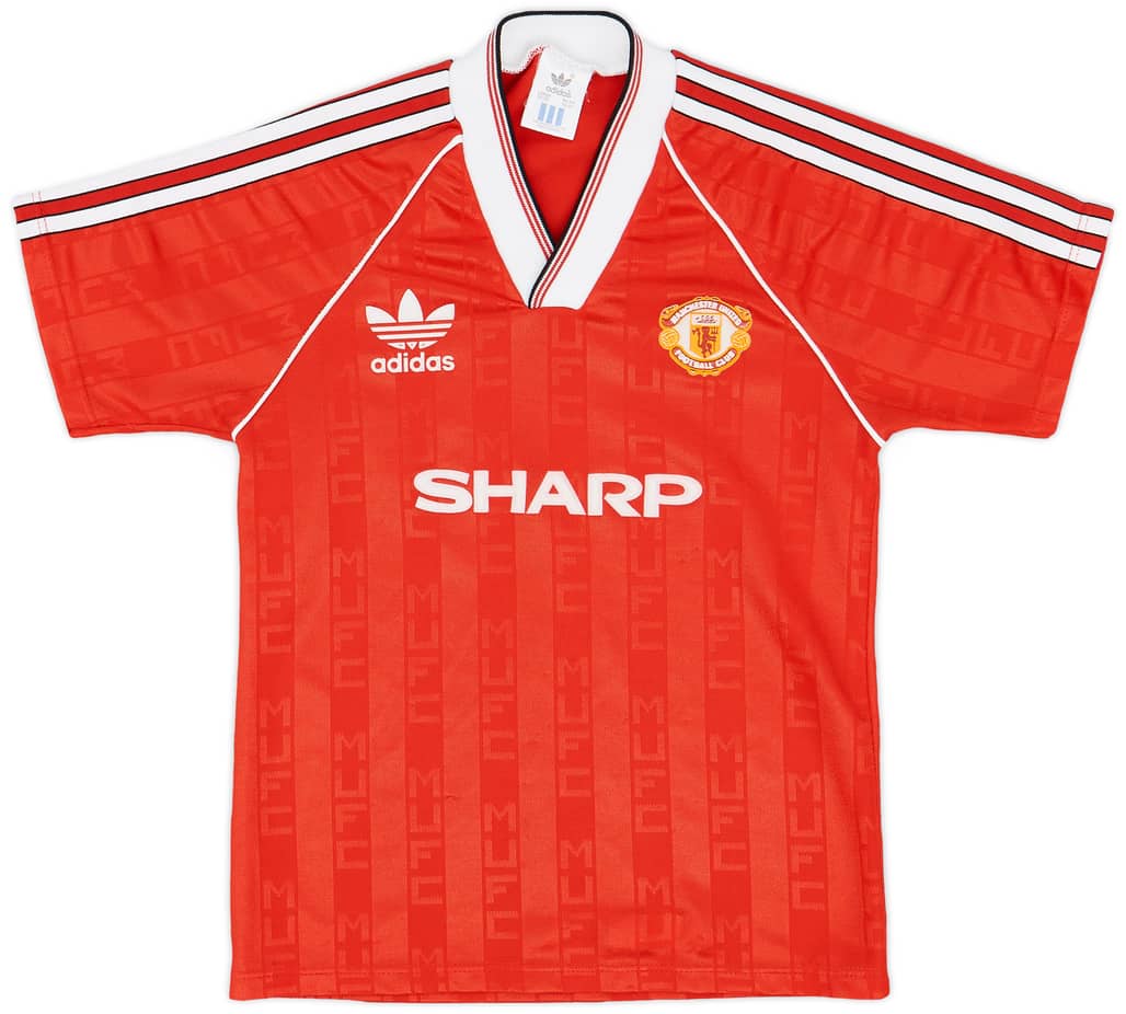 1988-90 Manchester United Home Shirt - 8/10 - (L.Boys)