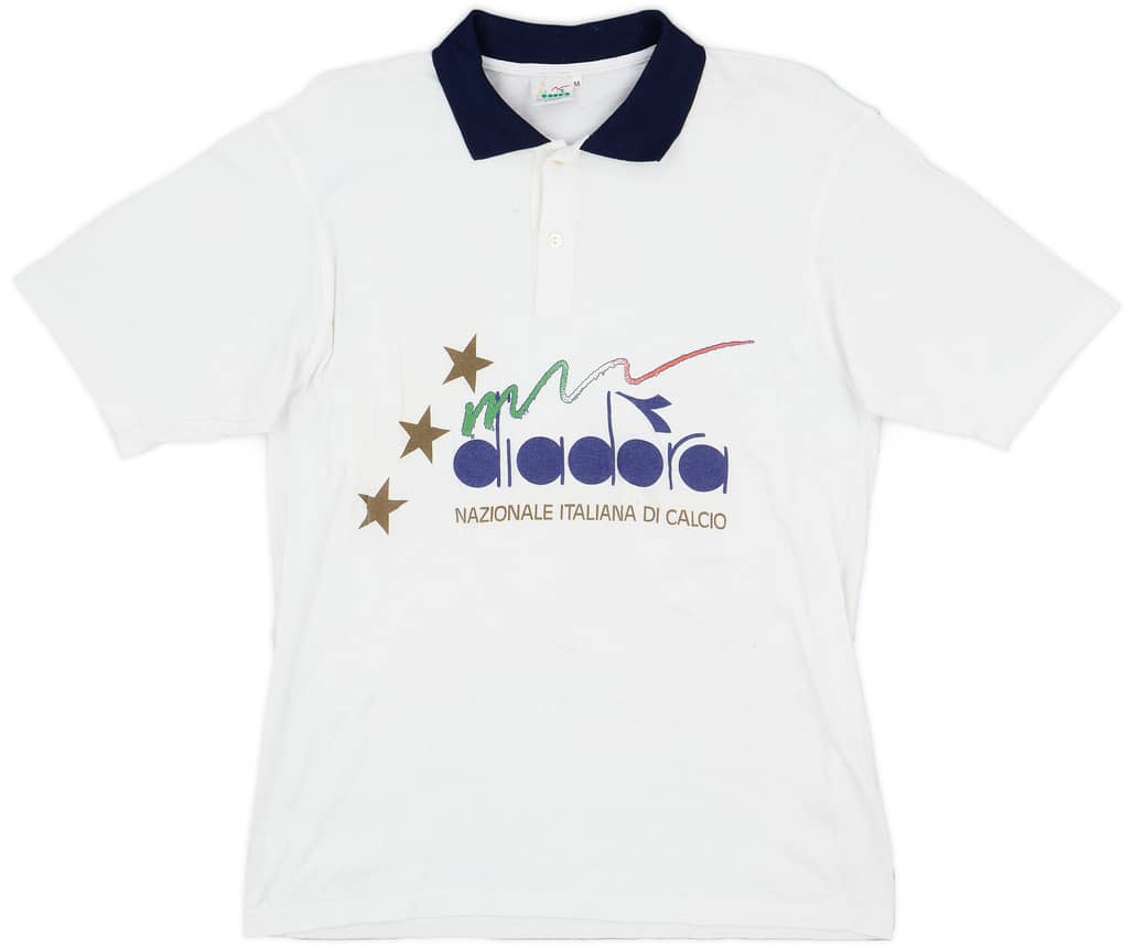 1990-92 Italy Diadora Polo Shirt - 8/10 - (M)