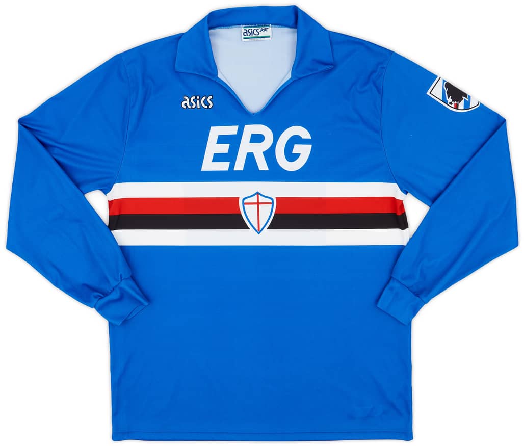 1991-92 Sampdoria Home L/S Shirt - 8/10 - (XL)