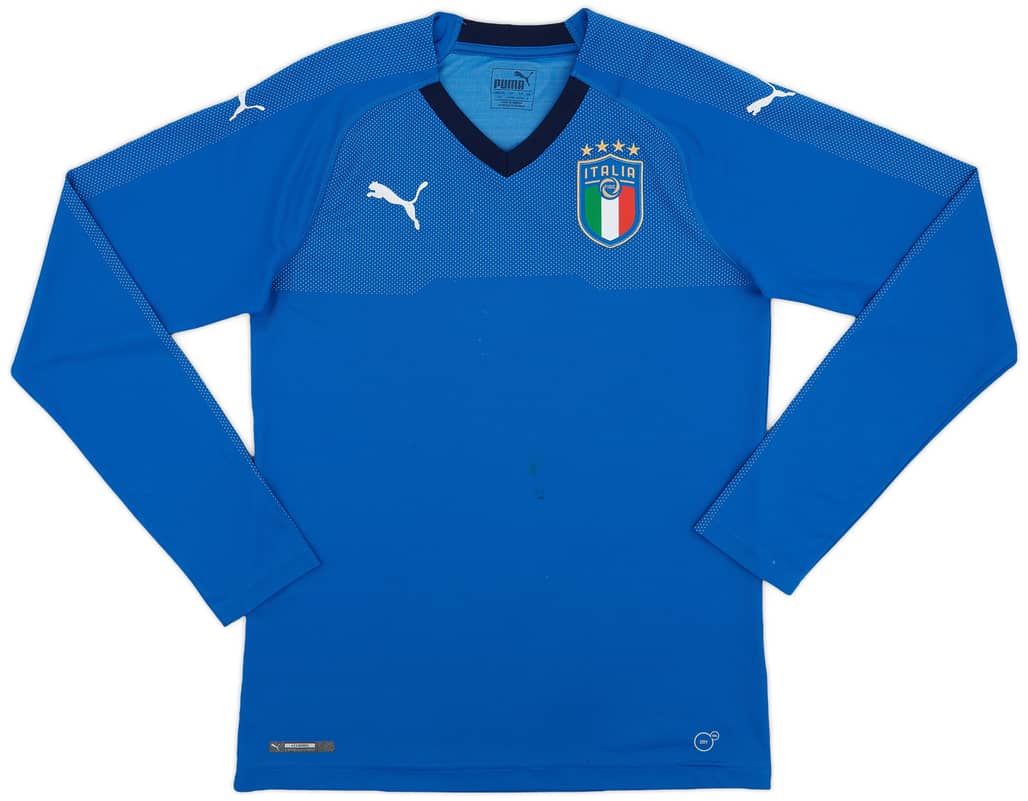 2018-19 Italy Home L/S Shirt - 6/10 - (S)