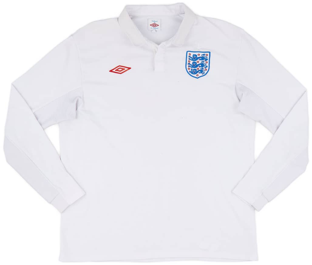 2010-11 England Home L/S Shirt - 8/10 - (XL)