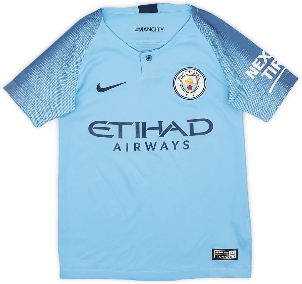 2018-19 Manchester City Home Shirt - 9/10 - (XS.Boys)