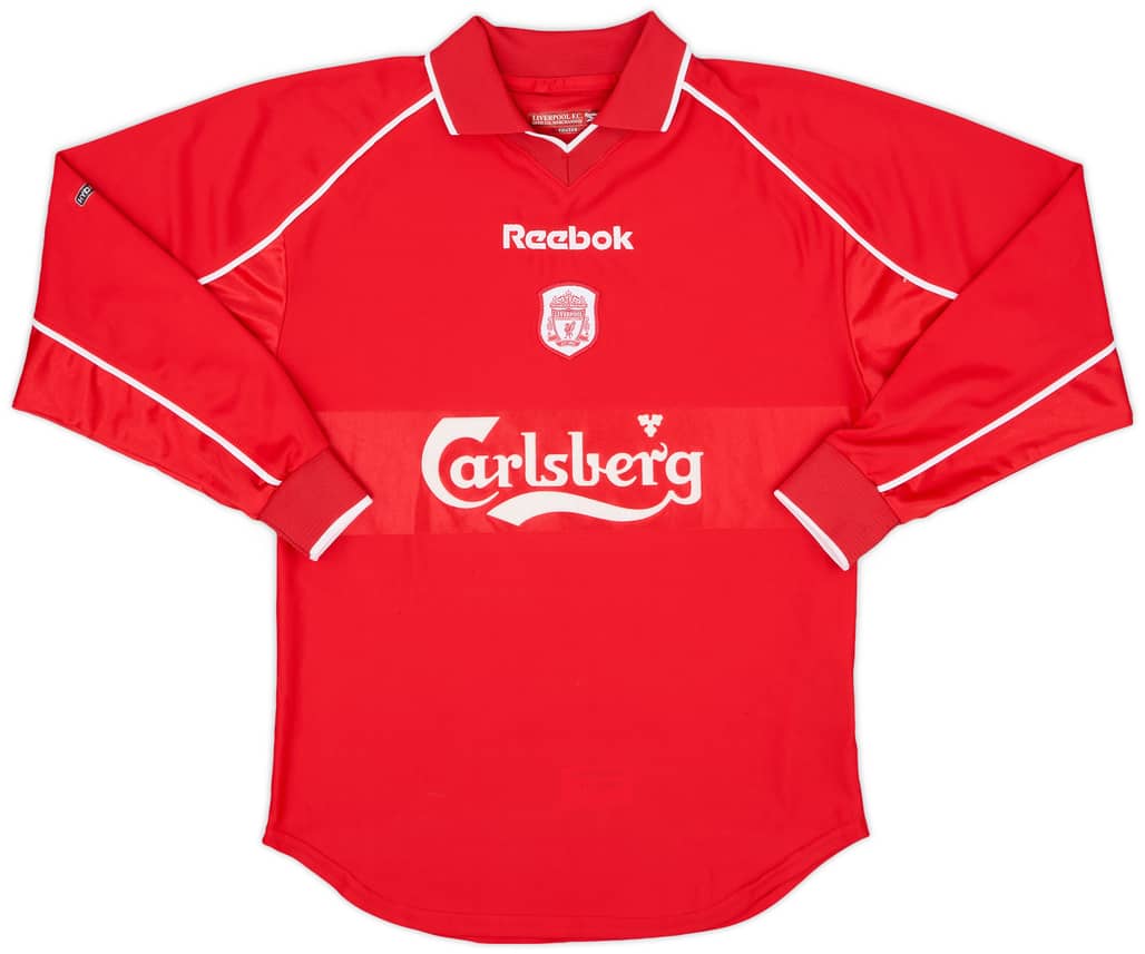 2000-02 Liverpool Home L/S Shirt - 8/10 - (Y)