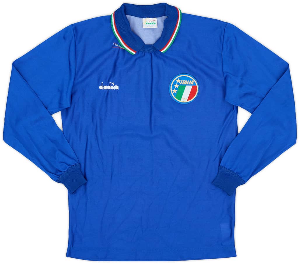 1986-90 Italy Home L/S Shirt - 9/10 - (L.Boys)
