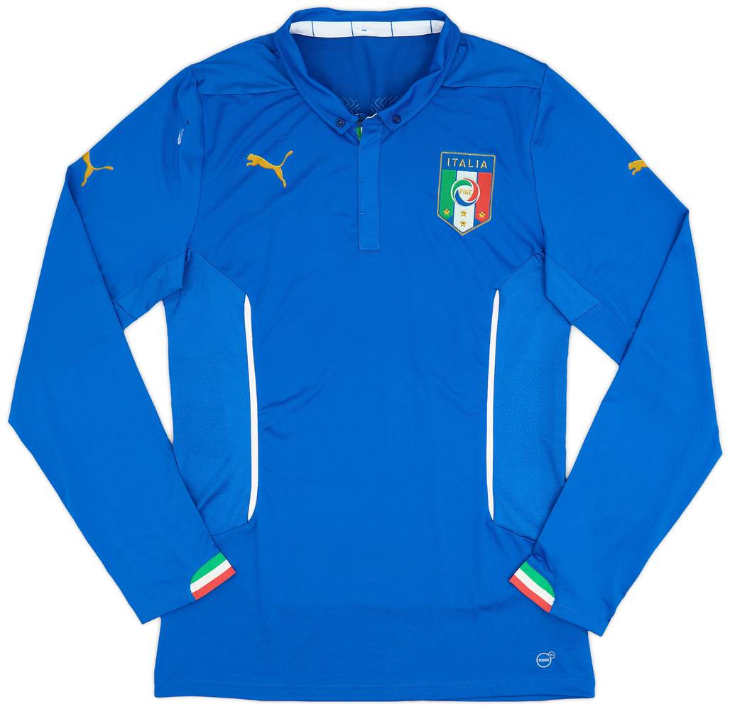 2014-15 Italy Authentic Home L/S Shirt - 9/10 - (3XL)