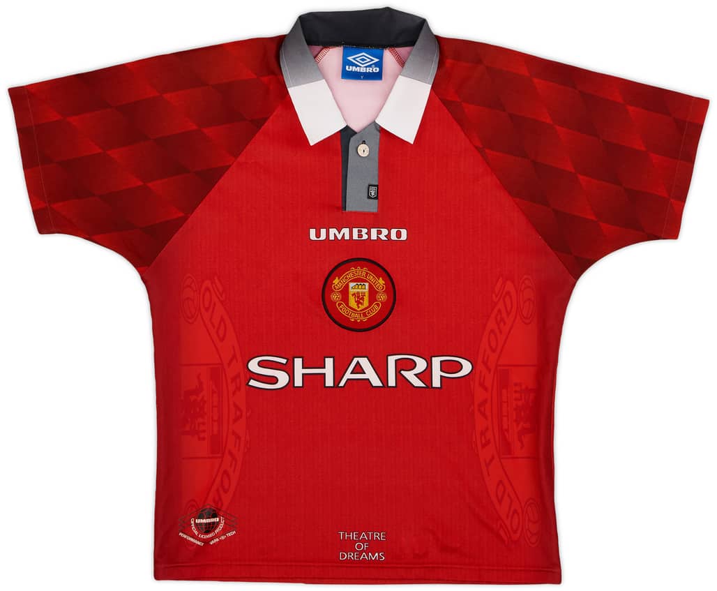 1996-98 Manchester United Home Shirt - 8/10 - (Y)