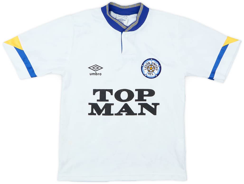 1990-91 Leeds United Home Shirt - 9/10 - (L.Boys)