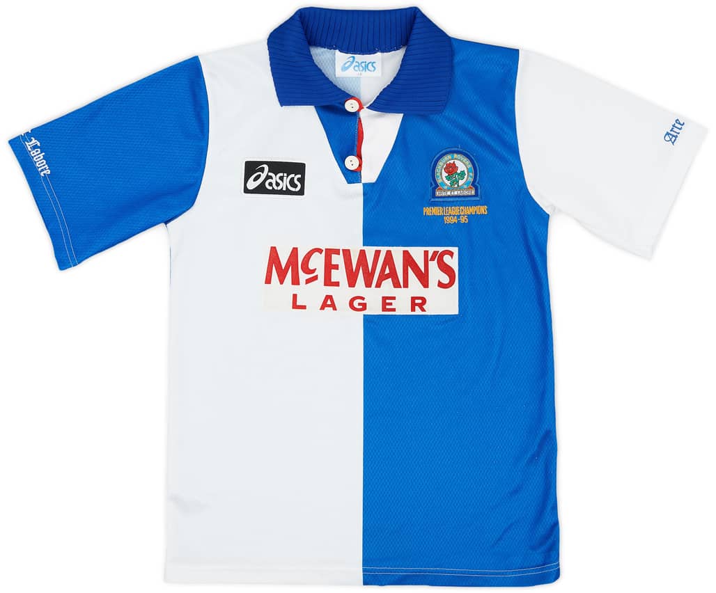 1995-96 Blackburn Rovers Home Shirt - 8/10 - (L.Boys)