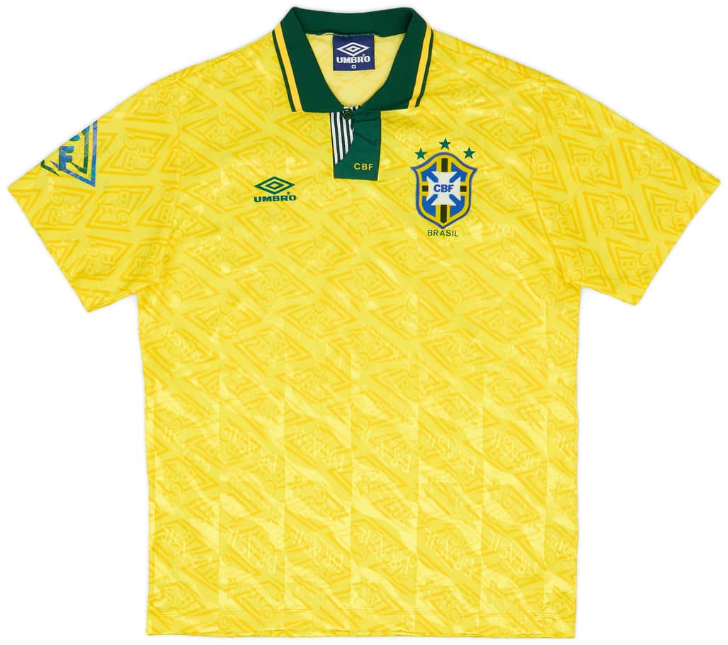 1991-93 Brazil Home Shirt - 7/10 - (L)