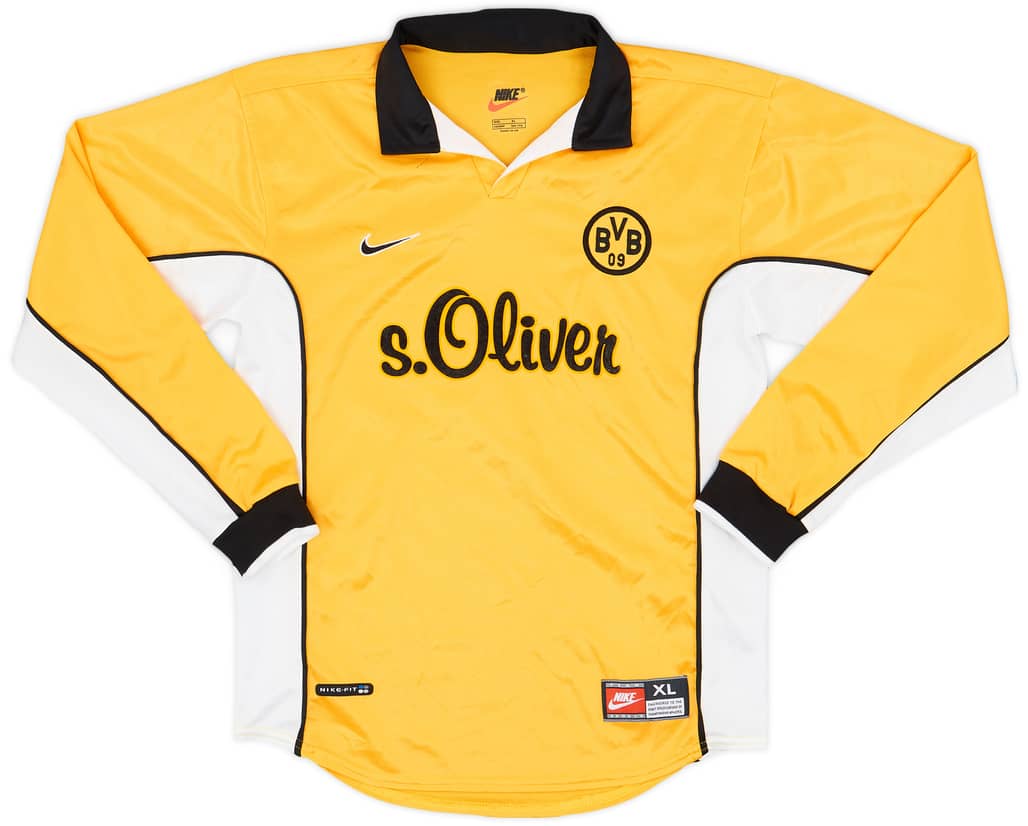 1998-00 Borussia Dortmund Home L/S Shirt - 9/10 - (XL.Boys)