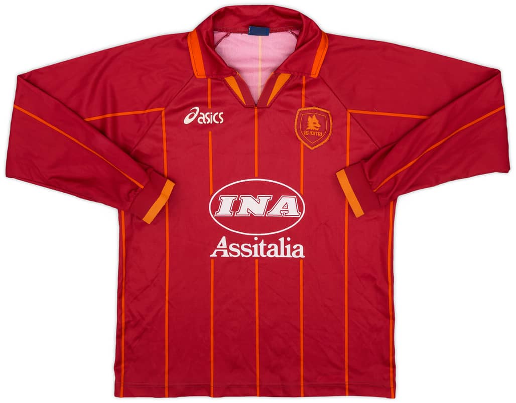 1996-97 Roma Home L/S Shirt - 6/10 - (XL.Boys)