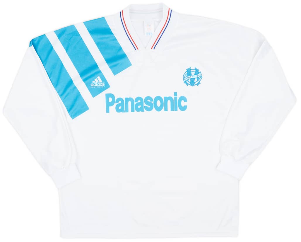 1991-92 Olympique Marseille Home L/S Shirt - 8/10 - (3XL)