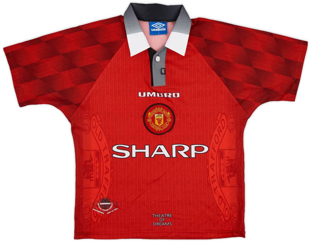 1996-98 Manchester United Home Shirt - 8/10 - (Y)