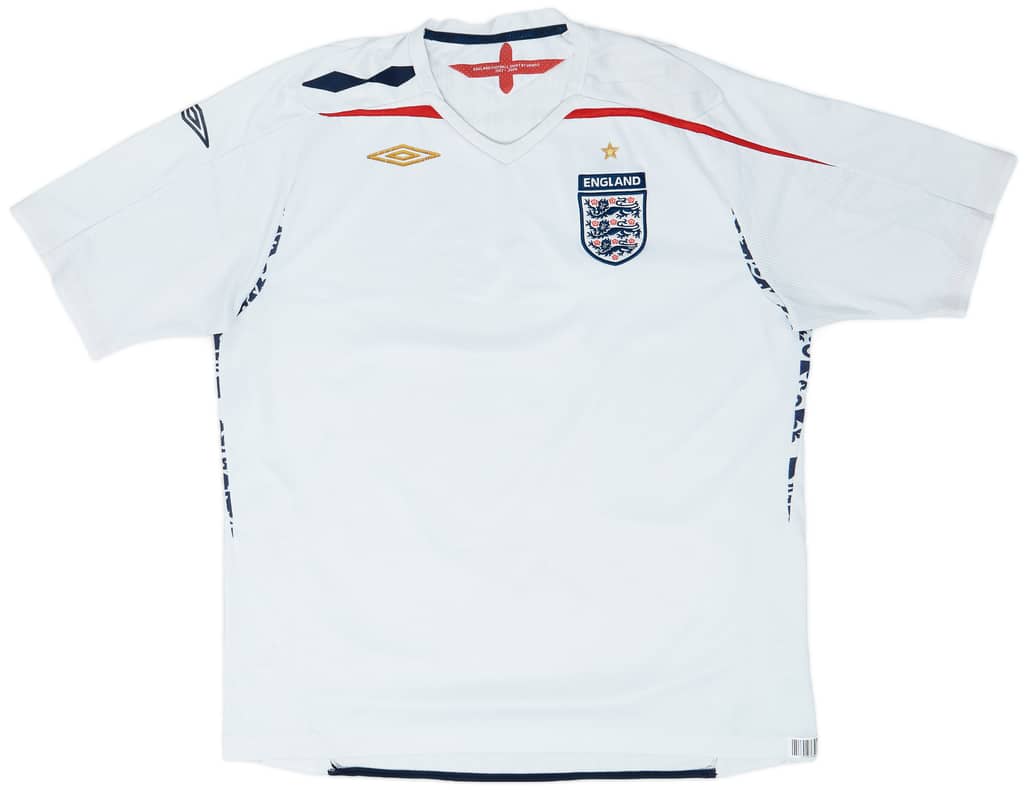 2007-09 England Home Shirt - 6/10 - (XXL)