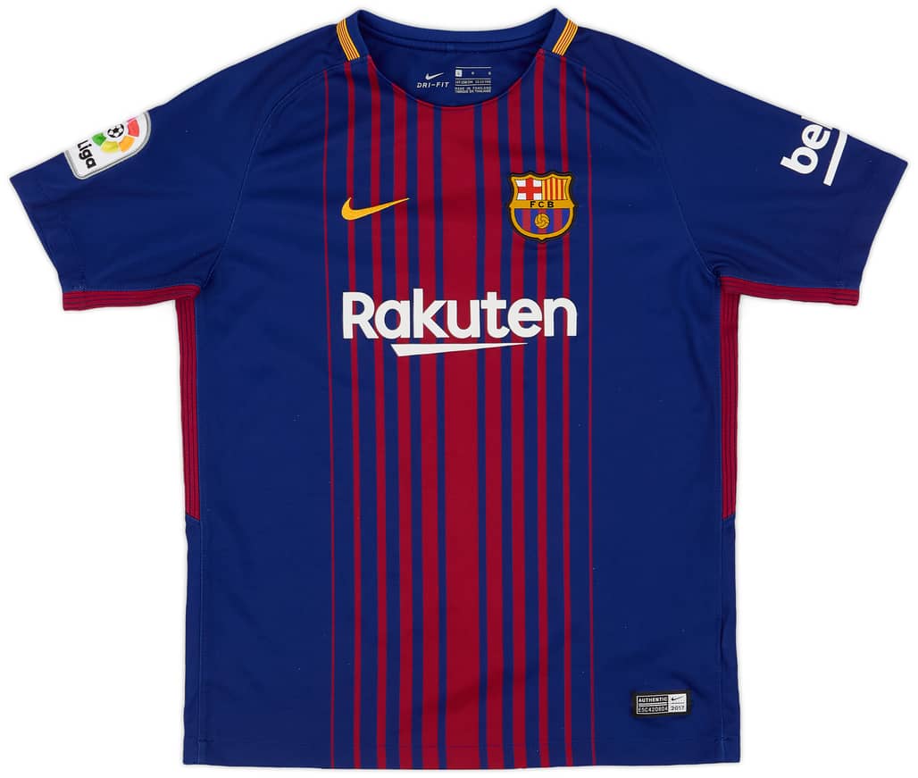 2017-18 Barcelona Home Shirt - 8/10 - (L.Boys)