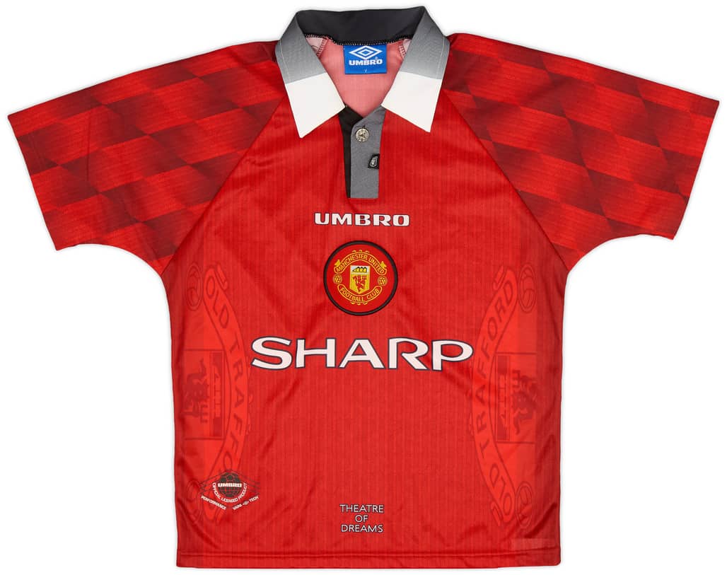 1996-98 Manchester United Home Shirt - 9/10 - (Y)