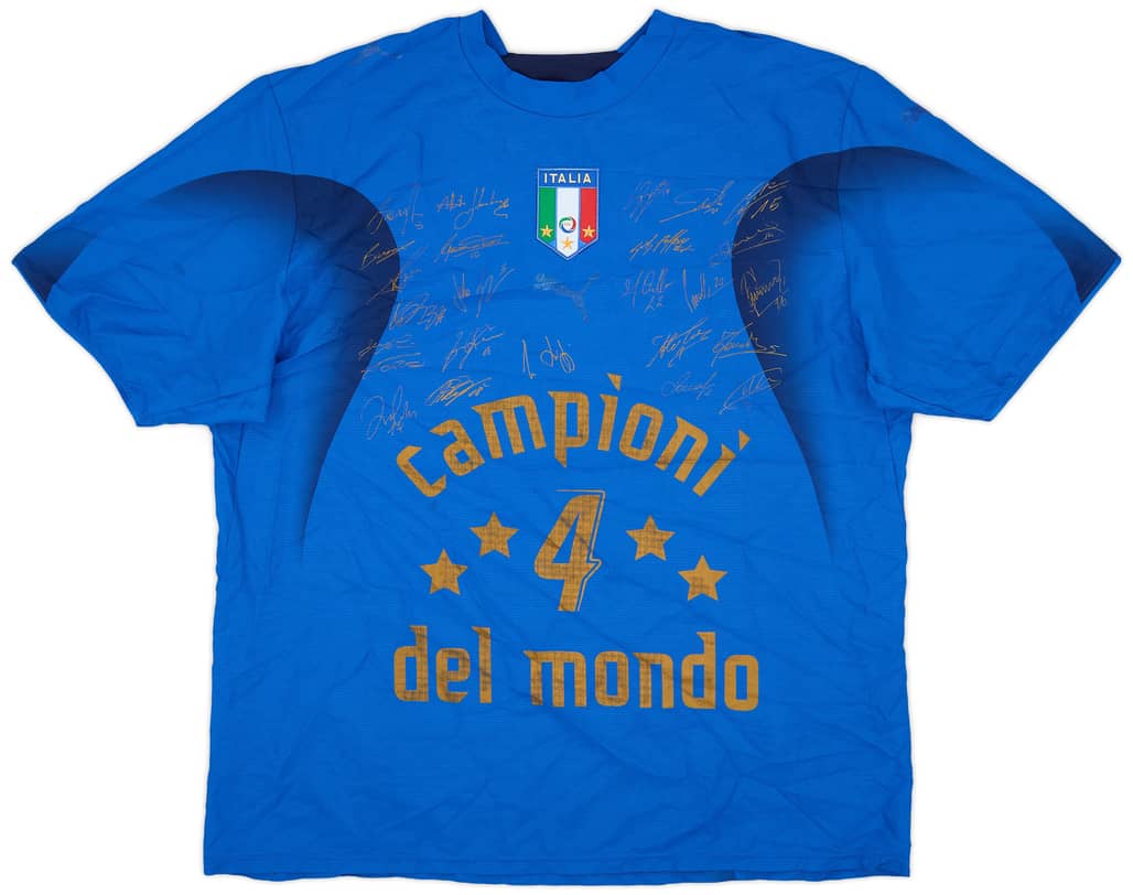 2006 Italy 'Campioni Del Mondo' 'Signed' Home Shirt - 6/10 - (XL)