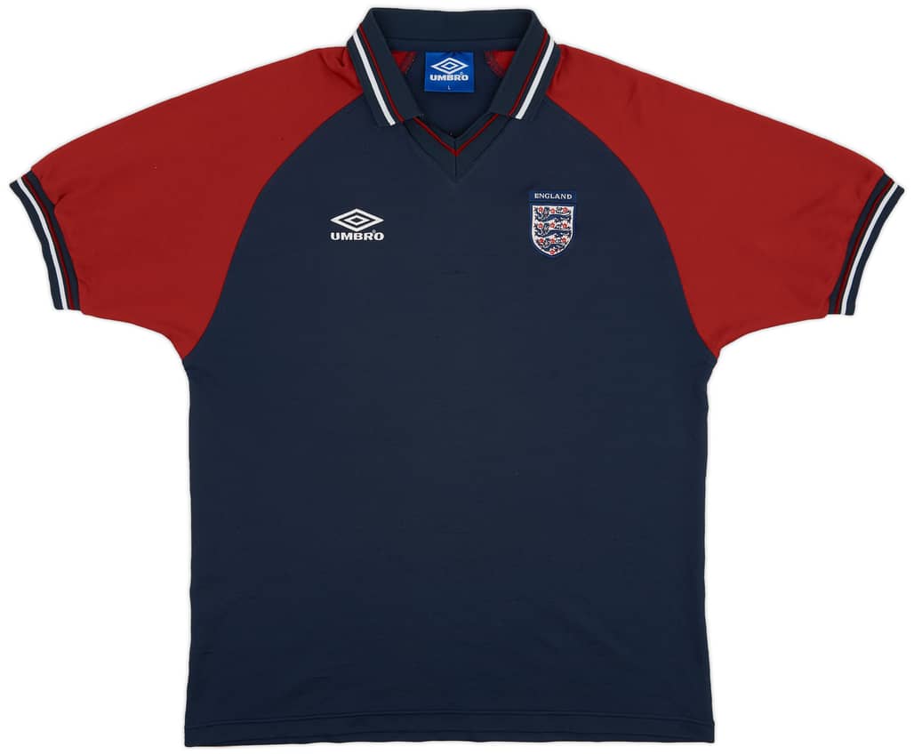 1990s England Umbro Polo Training Shirt - 8/10 - (L)