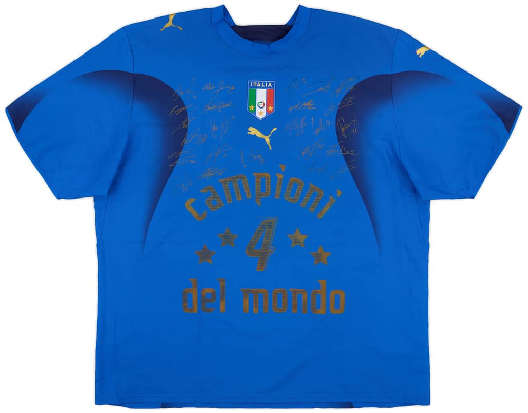 2006 Italy 'Campioni Del Mondo' 'Signed' Home Shirt - 7/10 - (XXL)