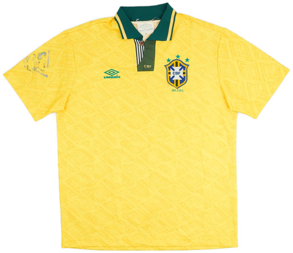 1991-93 Brazil Home Shirt - 8/10 - (XL)