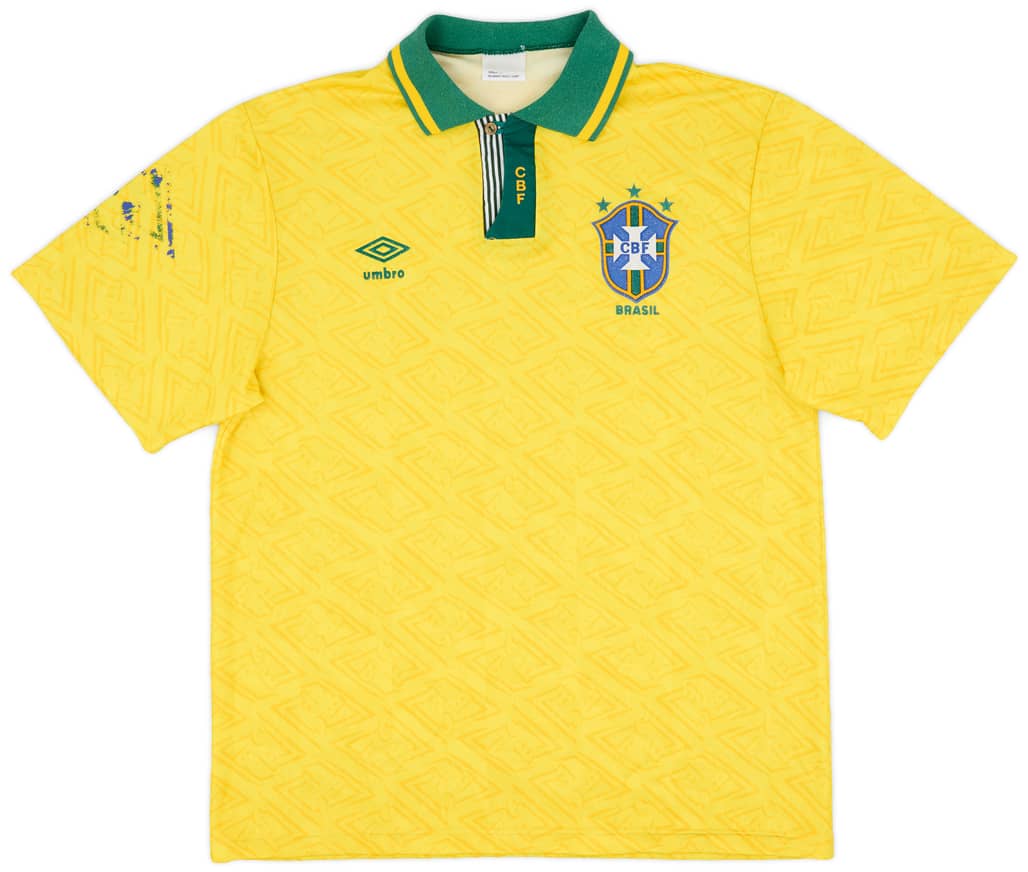 1991-93 Brazil Home Shirt - 6/10 - (L)