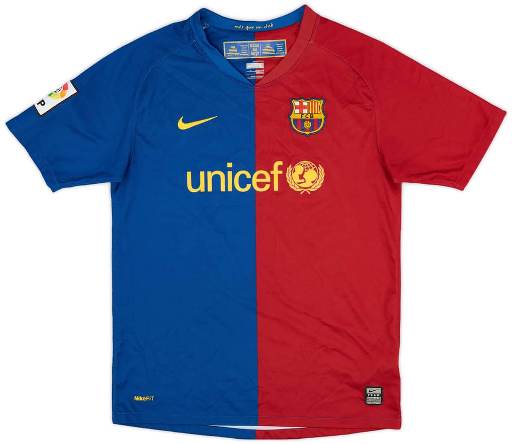 2008-09 Barcelona Home Shirt - 8/10 - (L.Boys)