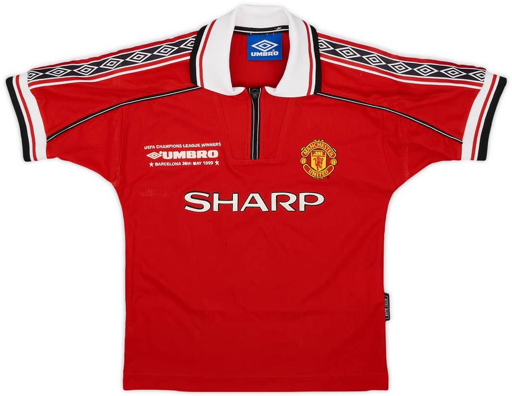 1998-00 Manchester United 'UEFA Champions League Winners' Home Shirt - 8/10 - (S.Boys)