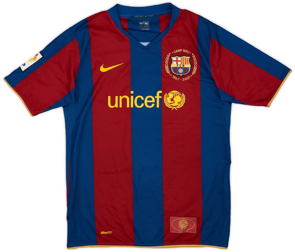 2007-08 Barcelona Home Shirt - 8/10 - (XL.Boys)