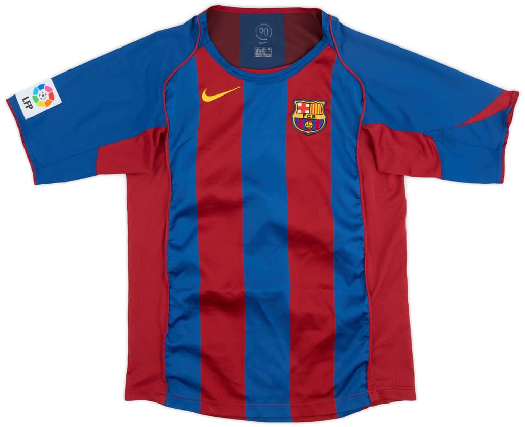 2004-05 Barcelona Home Shirt - 8/10 - (XL.Boys)