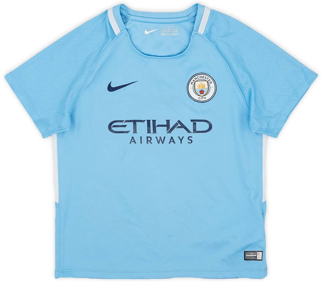 2017-18 Manchester City Home Shirt - 8/10 - (6-7 Years)
