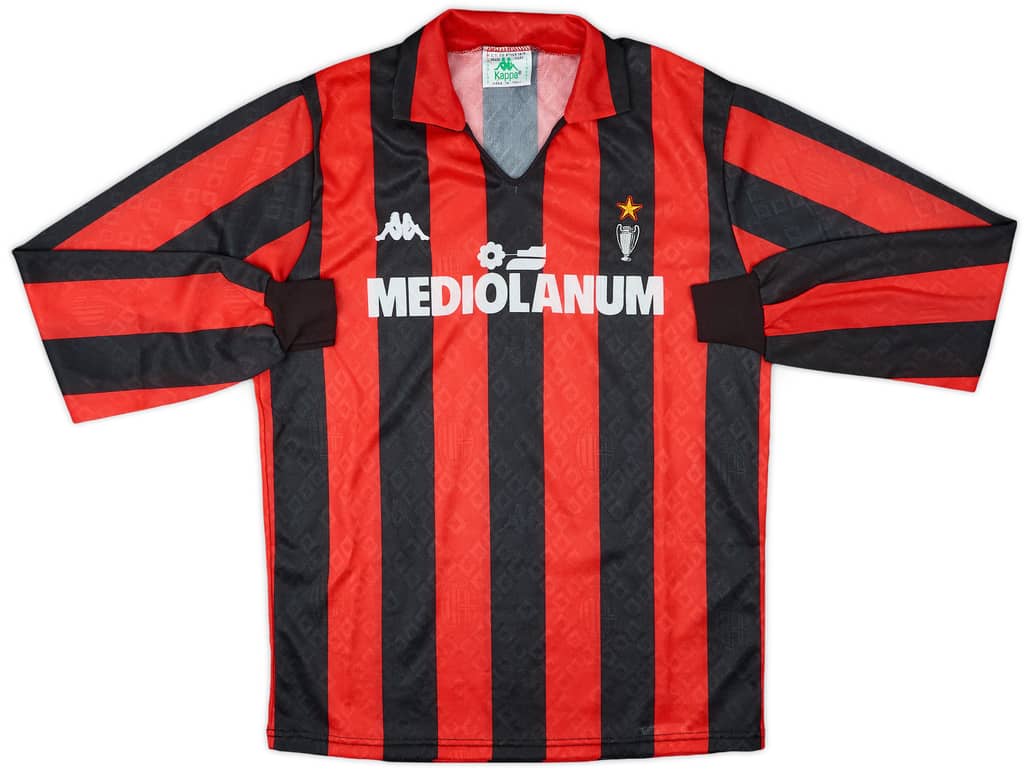 1989-90 AC Milan Home L/S Shirt - 8/10 - (L)