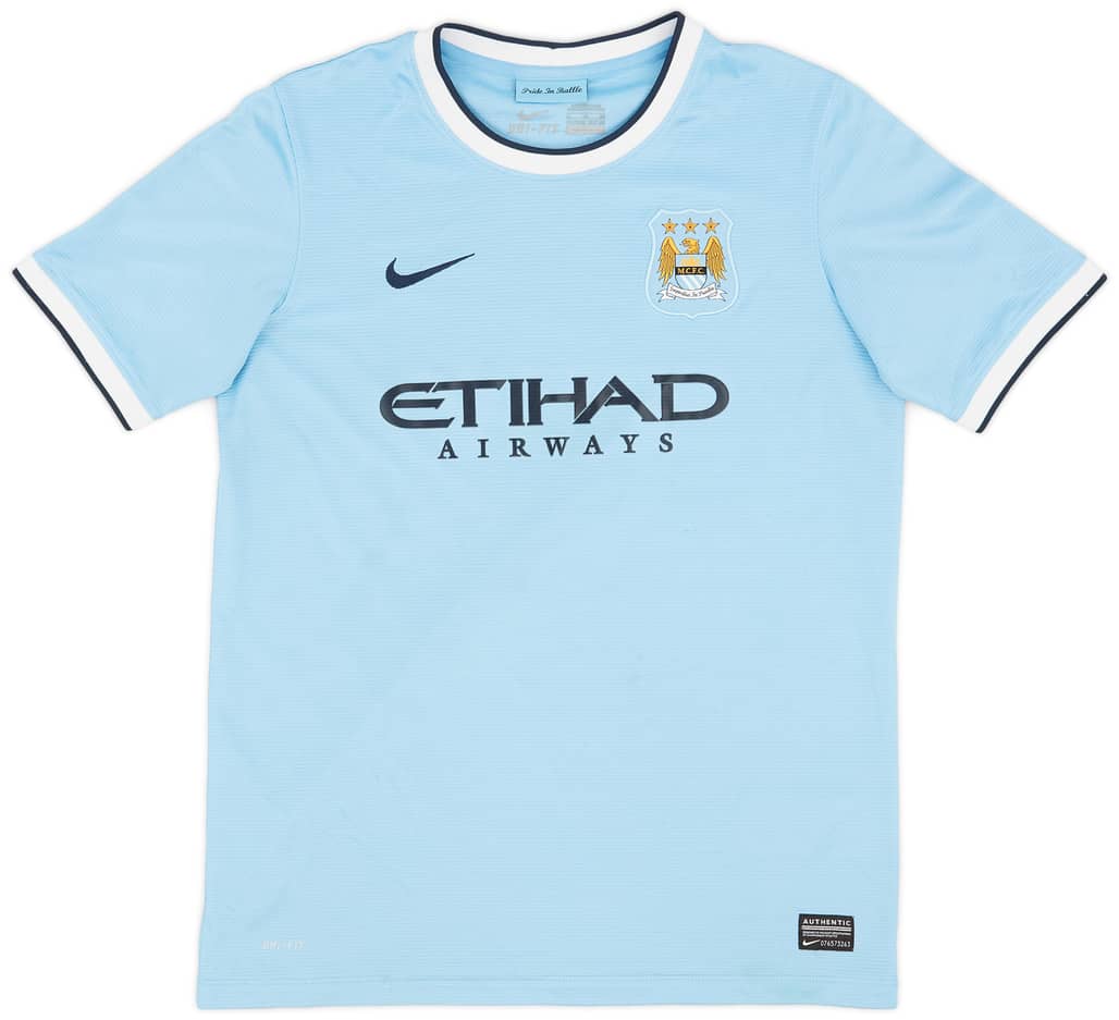 2013-14 Manchester City Home Shirt - 6/10 - (XL.Boys)