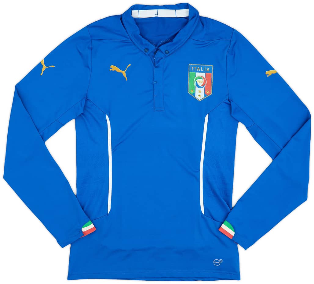 2014-15 Italy Authentic Home L/S Shirt - 9/10 - (XL)