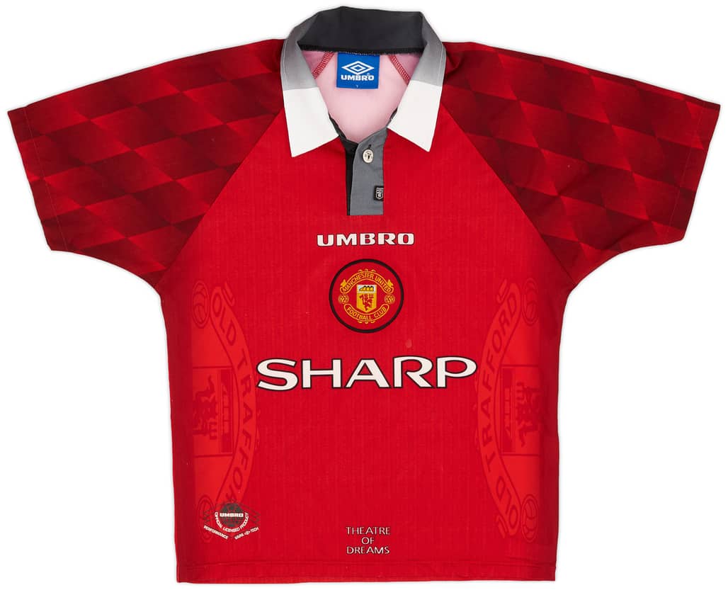 1996-98 Manchester United Home Shirt - 9/10 - (Y)