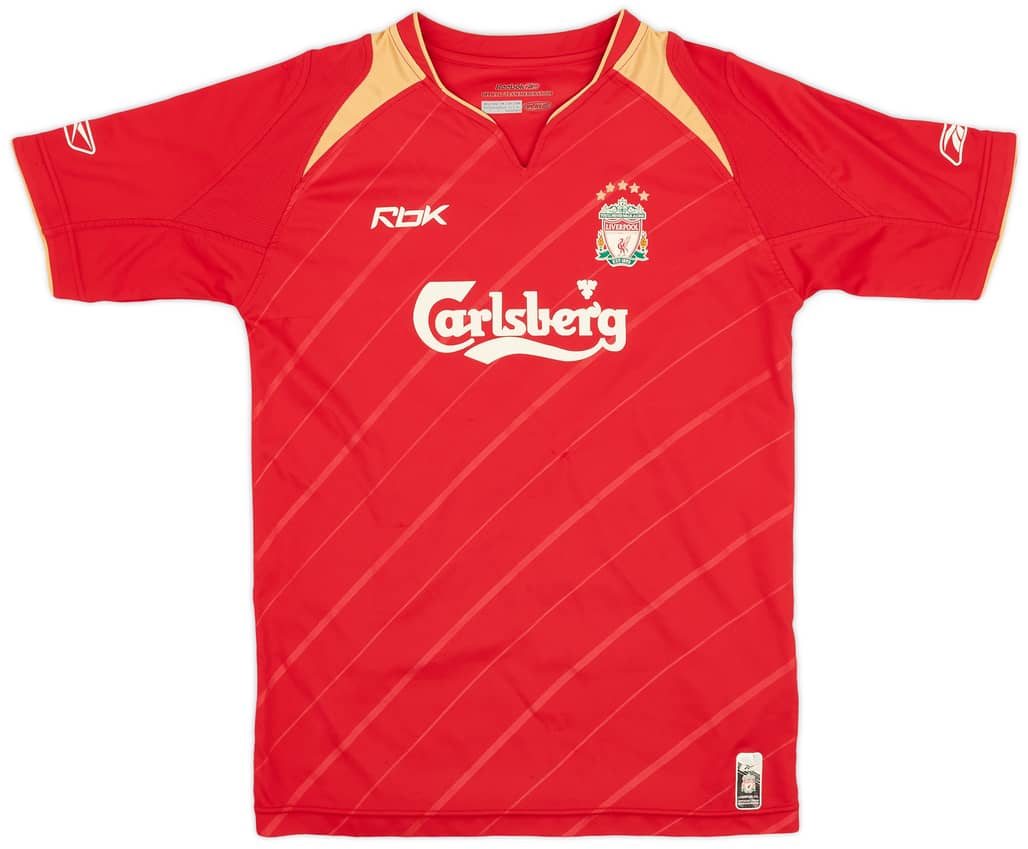 2005-06 Liverpool CL Home Shirt - 7/10 - (L.Boys)
