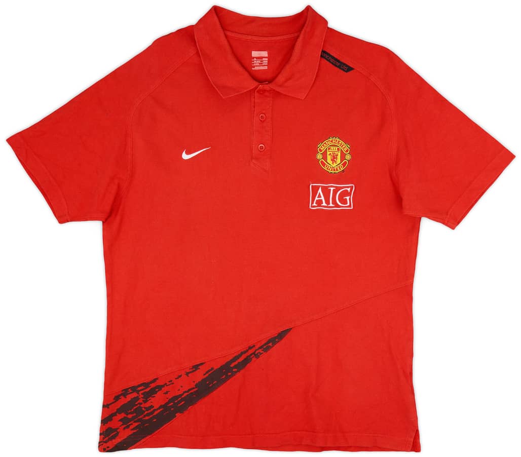 2007-08 Manchester United Nike Polo Shirt - 9/10 - (XL)
