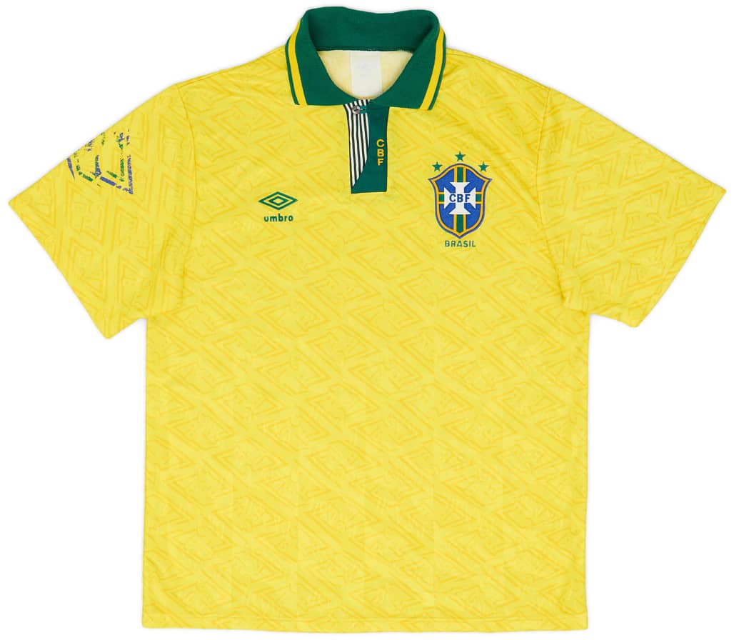 1991-93 Brazil Home Shirt - 7/10 - (L)