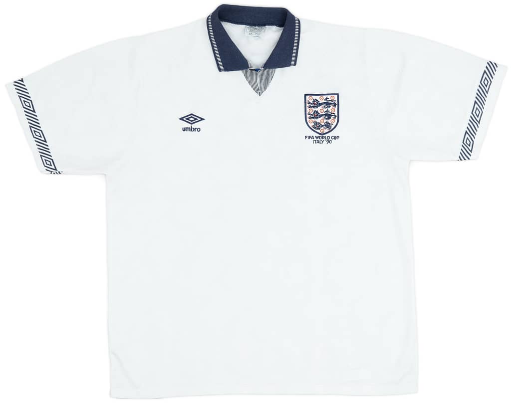 1990-92 England Home Shirt - 7/10 - (XL)