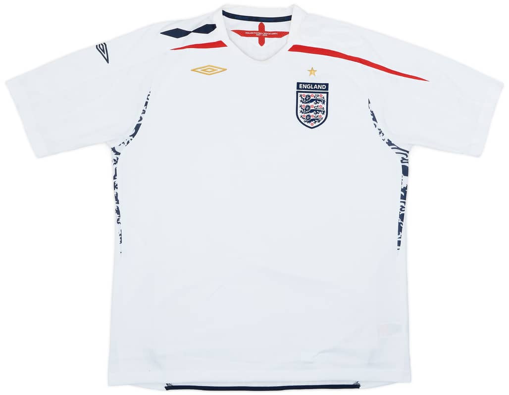 2007-09 England Home Shirt - 9/10 - (XXL)