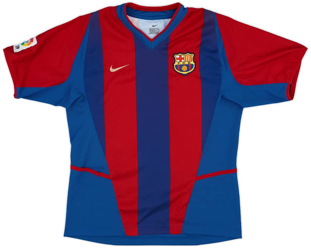 2002-03 Barcelona Home Shirt - 8/10 - (L.Boys)
