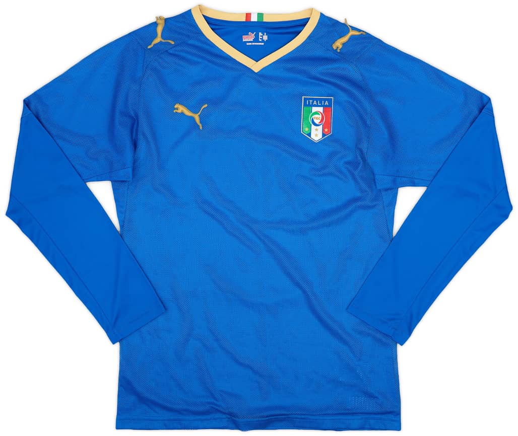 2007-08 Italy Home L/S Shirt - 4/10 - (S)