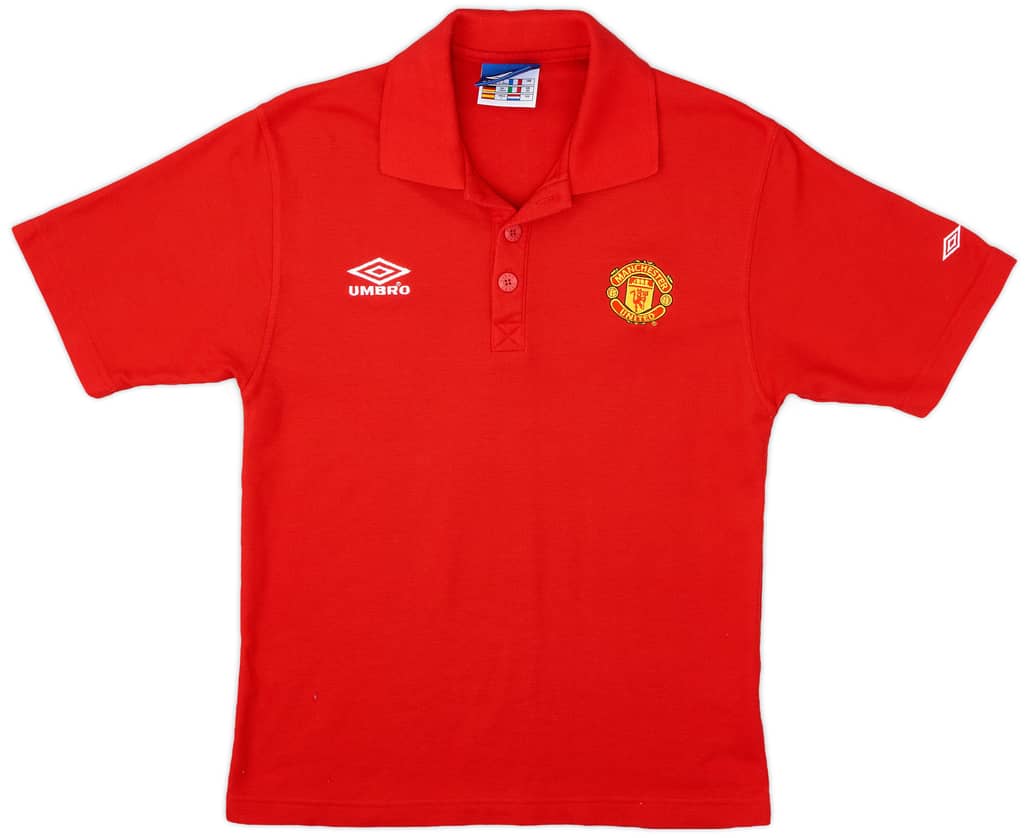 1998-99 Manchester United Umbro Polo Shirt - 9/10 - (XL.Boys)