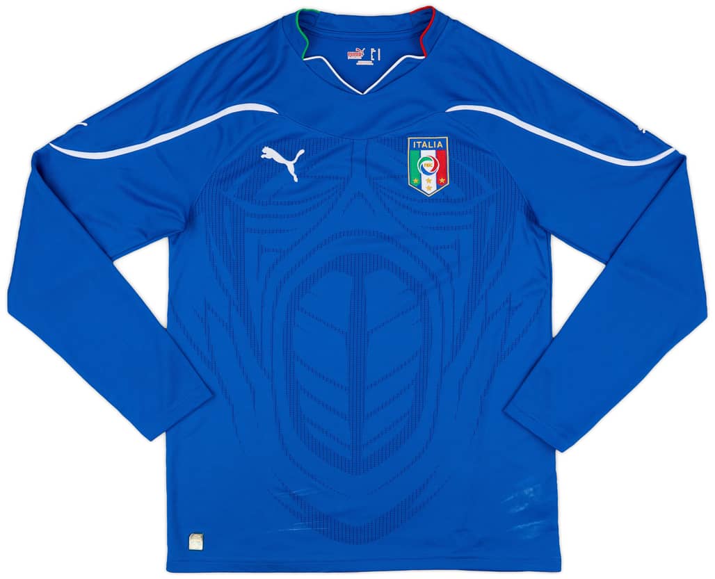 2010-12 Italy Home L/S Shirt - 8/10 - (M)