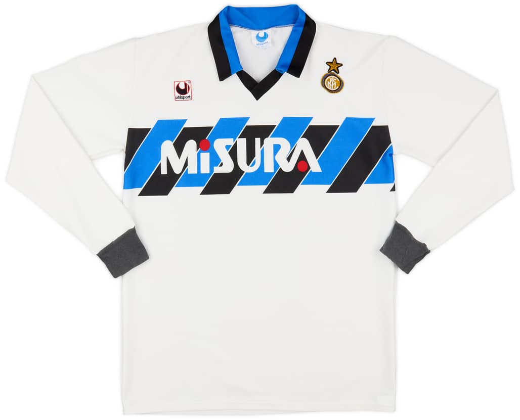 1989-90 Inter Milan Away L/S Shirt - 8/10 - (XL)